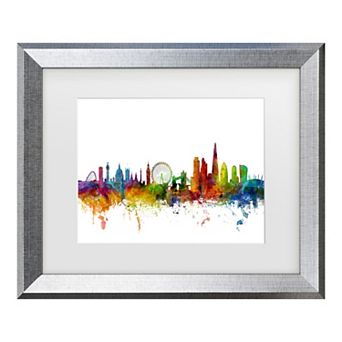 Trademark Fine Art Michael Tompsett London England Skyline IX Matted Framed Art