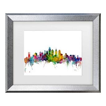 Trademark Fine Art Michael Tompsett Philadelphia Pennsylvania Skyline Matted Framed Art