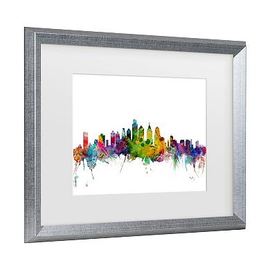Trademark Fine Art Michael Tompsett Philadelphia Pennsylvania Skyline Matted Framed Art