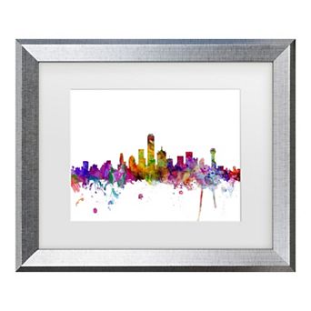 Trademark Fine Art Michael Tompsett Dallas Texas Skyline Matted Framed Art
