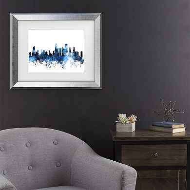 Trademark Fine Art Michael Tompsett Chicago Illinois Skyline II Matted Framed Art