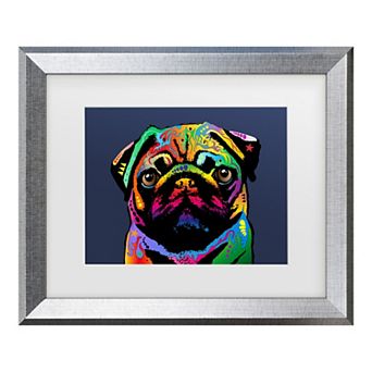 Trademark Fine Art Michael Tompsett Pug Dog Matted Framed Art