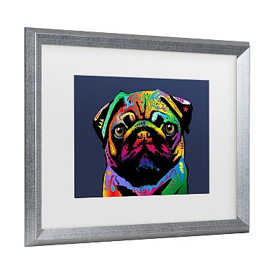 Trademark Fine Art Michael Tompsett Pug Dog Matted Framed Art