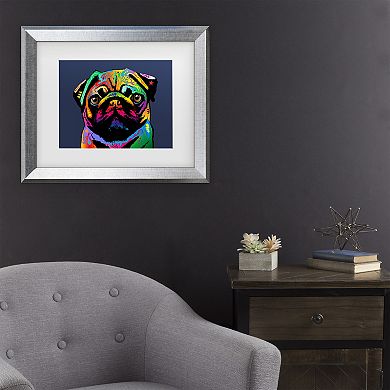 Trademark Fine Art Michael Tompsett Pug Dog Matted Framed Art