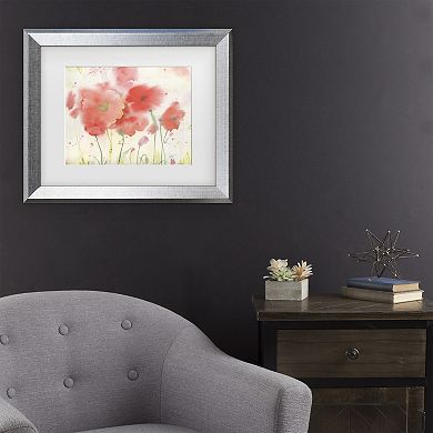 Trademark Fine Art Sheila Golden Coral Fiesta Matted Framed Art