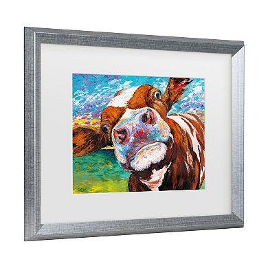 Trademark Fine Art Carolee Vitaletti Curious Cow I Matted Framed Art