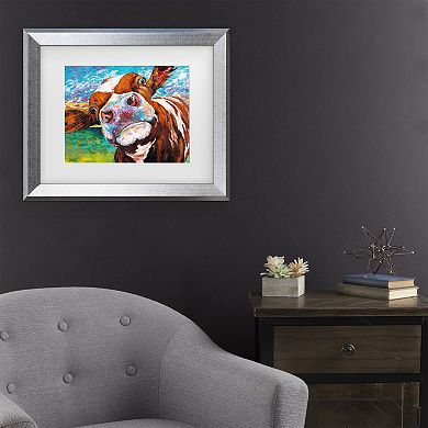 Trademark Fine Art Carolee Vitaletti Curious Cow I Matted Framed Art