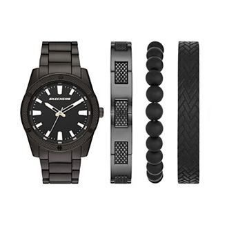 Skechers® Men's Black Watch and Bracelets Set