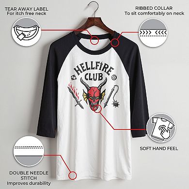 Men's Netflix - Stranger Things Hellfire Club Mace And Dagger Raglan