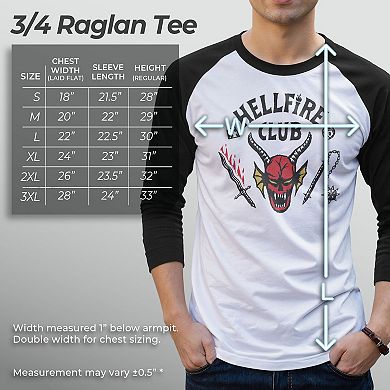 Men's Netflix - Stranger Things Hellfire Club Mace And Dagger Raglan