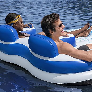 Bestway Hydro-force Indigo Wave 72" Double 2 Person Inflatable Lounge Pool Float
