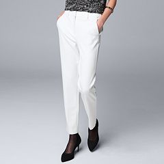 Simply Vera Vera Wang, Pants & Jumpsuits, Nwt Stretchy Modern White Twill  Ankle Pants