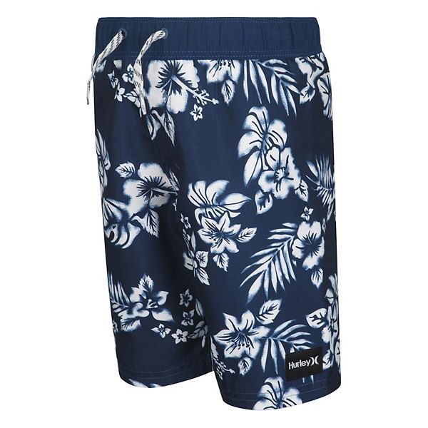 Boys 4-7 Hurley Floral Pull-On Swim Trunks - Navy (4)