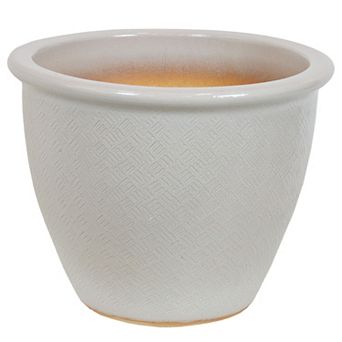 Sunnydaze 15 in Ocean Villa High-Fired Glazed Ceramic Planter