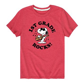 Boys 8-20 Peanuts 1st Grade Rocks Graphic Tee