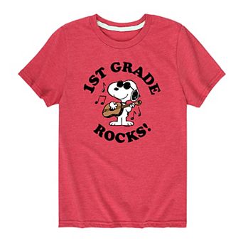 Boys 8-20 Peanuts 1st Grade Rocks Graphic Tee