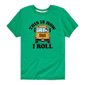 Boys 8-20 Peanuts This Is How I Roll Bus Graphic Tee