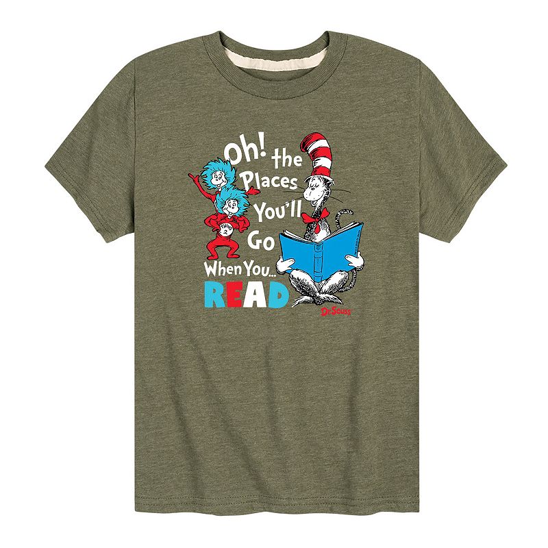 Boys 8-20 Dr. Seuss Places Youll Go Graphic Tee, Boys, Size: Small, Green