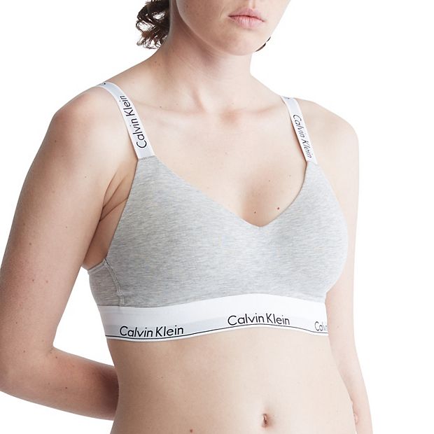 Calvin Klein Underwear Modern Cotton Lightly Lined Bralette In Grey
