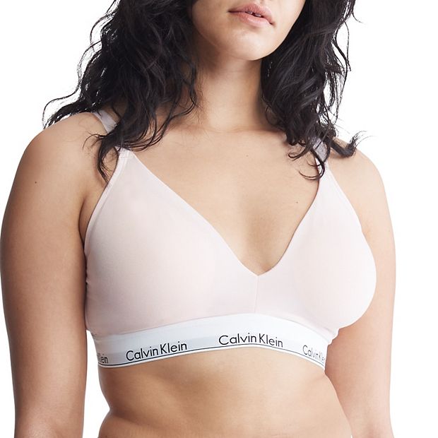 Plus Size Calvin Klein Modern Cotton Lightly Lined Triangle Bralette QF7062