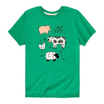 Boys 8-20 Farm Animals Graphic Tee