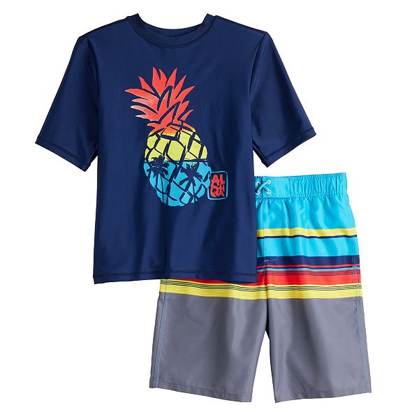 Boys 6-20 Sonoma Goods For Life® Rash Guard & Board Shorts Swim Set