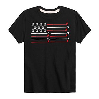 Boys 8-20 Golf American Flag Graphic Tee