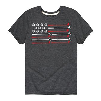 Boys 8-20 Golf American Flag Graphic Tee