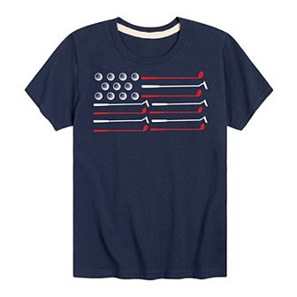 Boys 8-20 Golf American Flag Graphic Tee