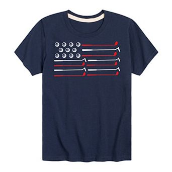 Boys 8-20 Golf American Flag Graphic Tee