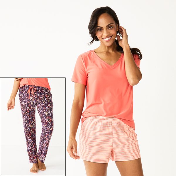 Women's Sonoma Goods For Life® 3-piece Pajama Top, Pajama Shorts & Pajama  Pants Sleep Set