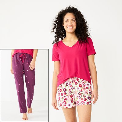 Women s Sonoma Goods For Life 3 piece Pajama Top Pajama Shorts Pajama Pants Sleep Set