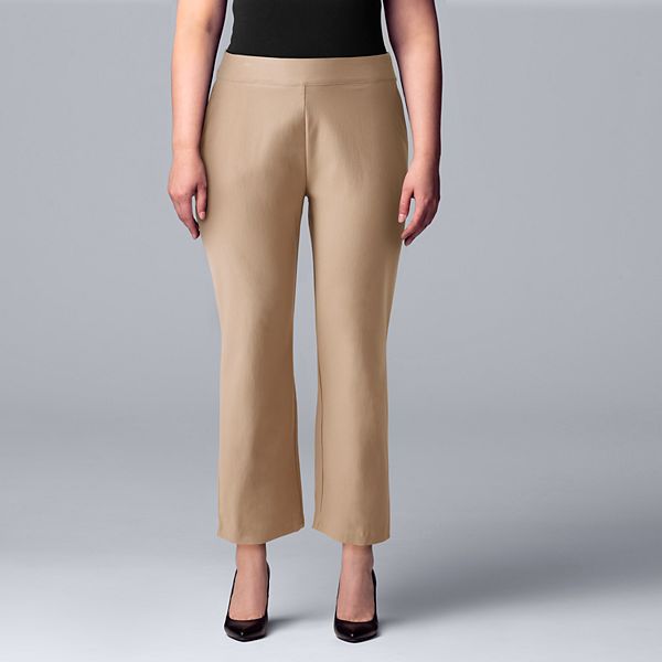 Plus Size Simply Vera Vera Wang Seamed Pull-On Ankle Pants