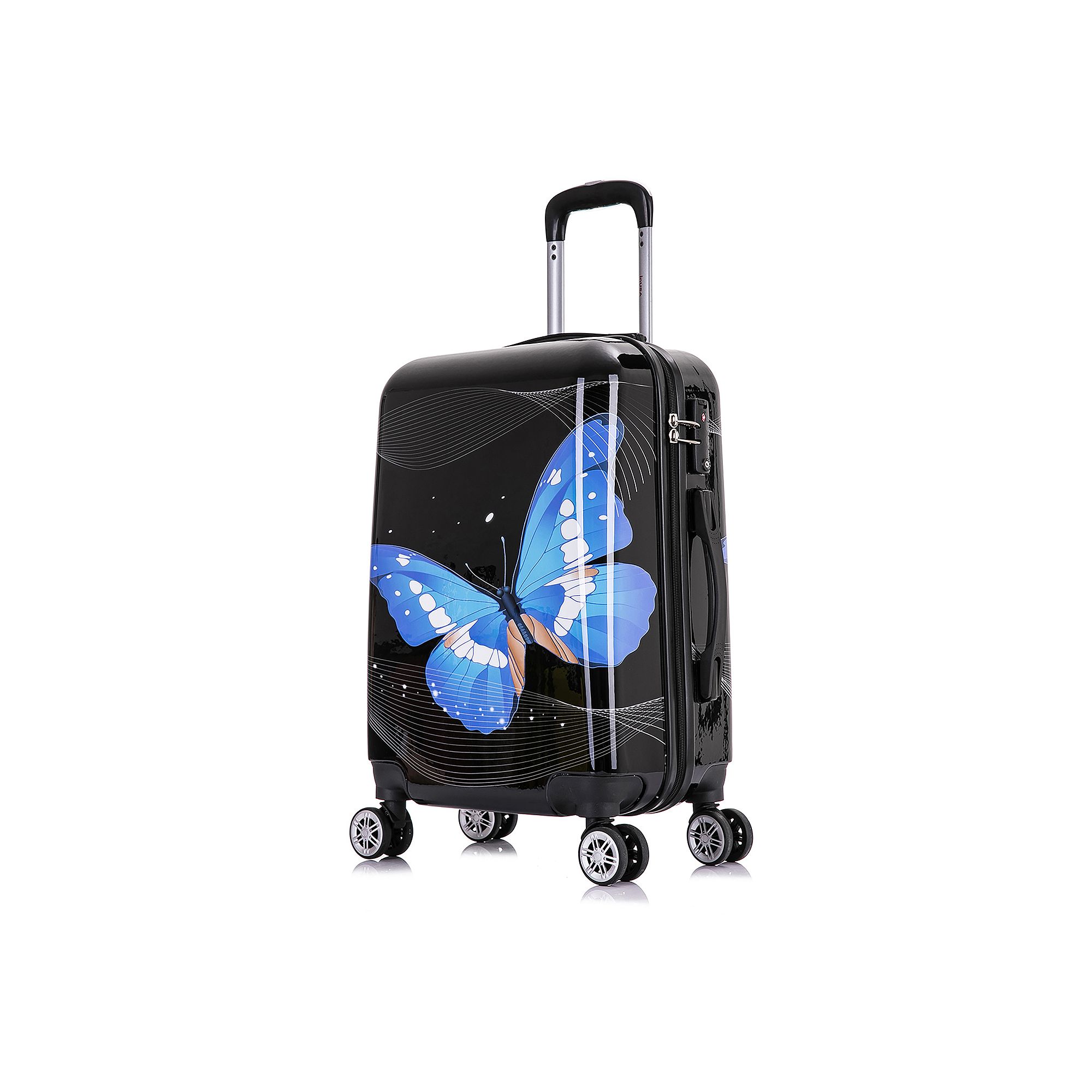 InUSA Prints 20-Inch Carry-On Hardside Spinner Luggage, Black Team