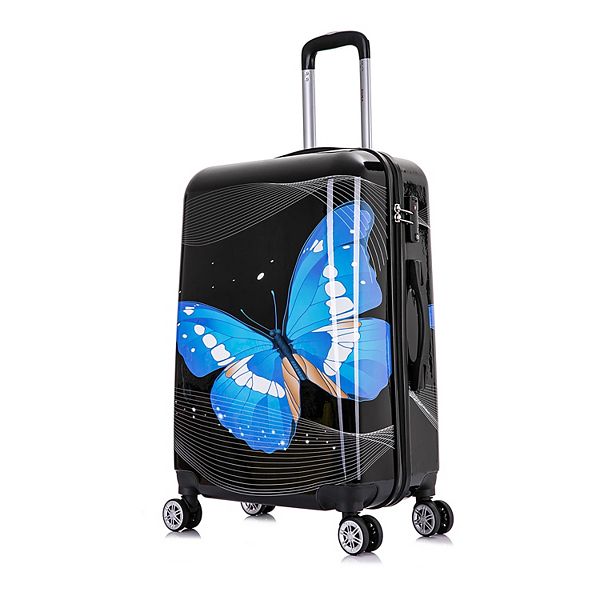 InUSA Prints 24-Inch Hardside Spinner Luggage - Black Multi