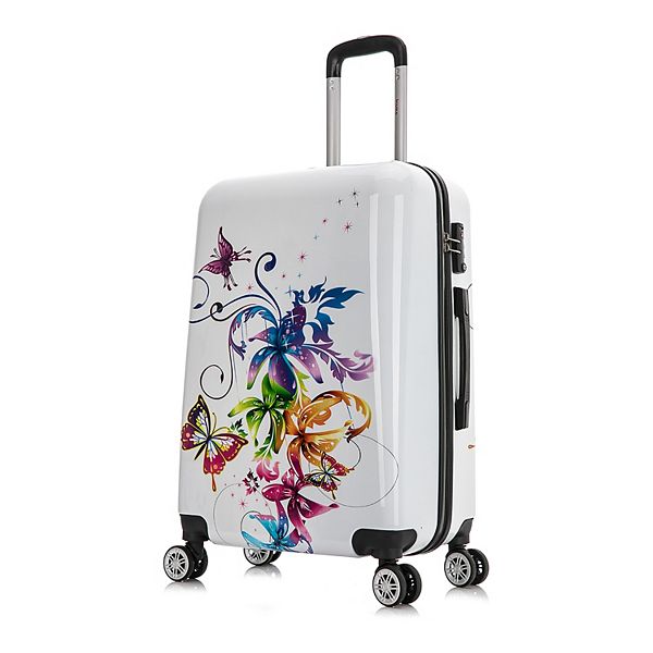 InUSA Prints 24-Inch Hardside Spinner Luggage - White Fussion