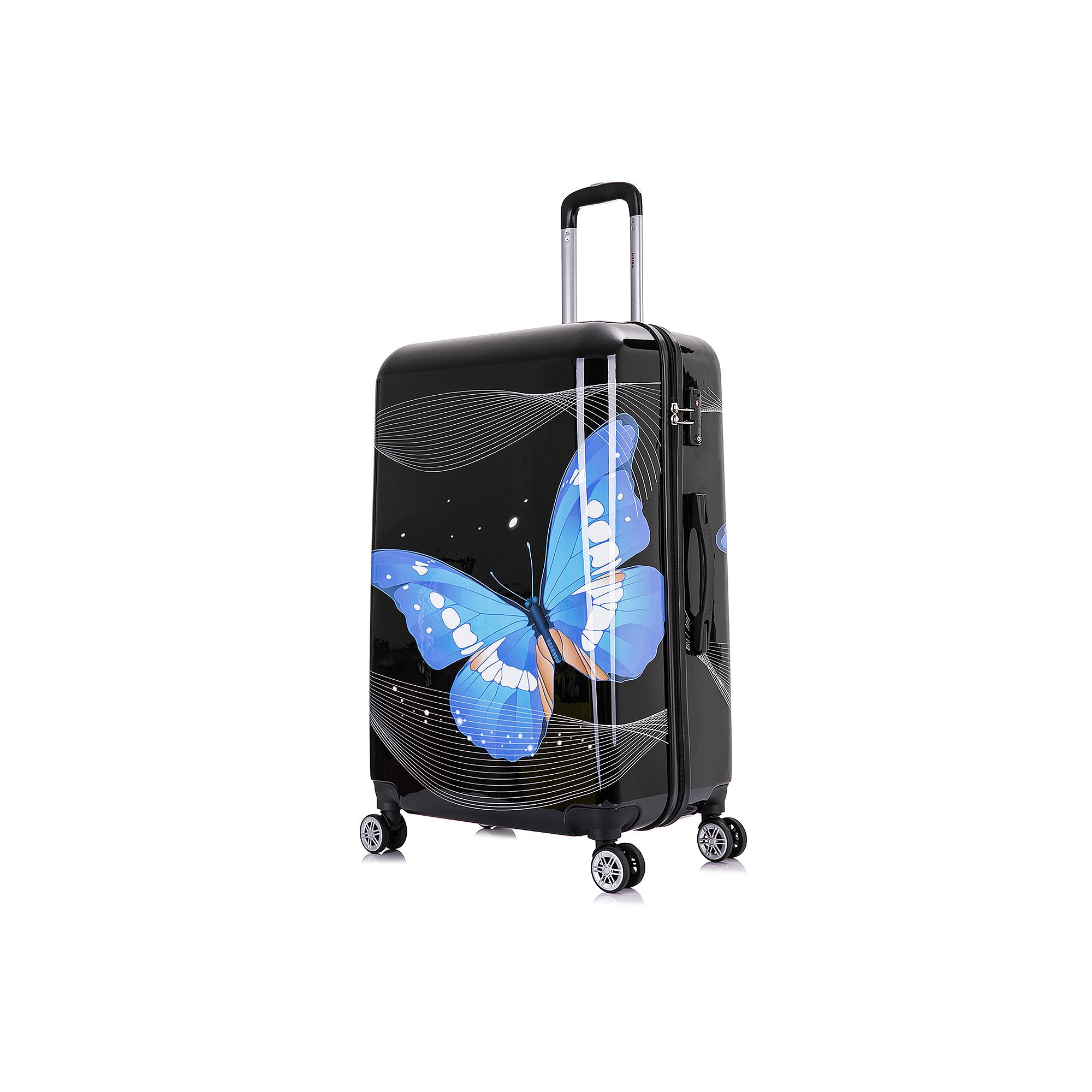 InUSA Prints 28-Inch Hardside Spinner Luggage, Black