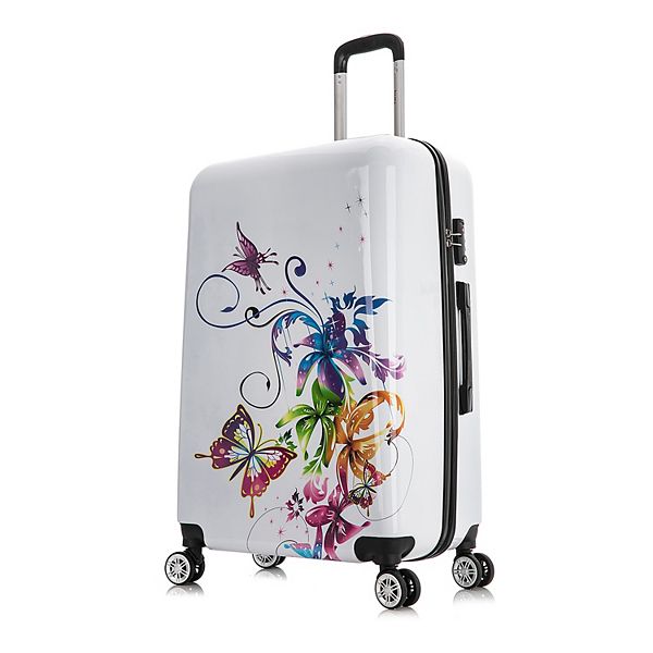 InUSA Prints 28-Inch Hardside Spinner Luggage - White Fussion