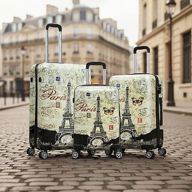 InUSA Prints 3-Piece Hardside Spinner Luggage Set