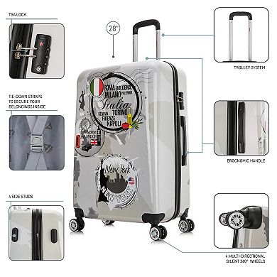 InUSA Prints 3-Piece Hardside Spinner Luggage Set