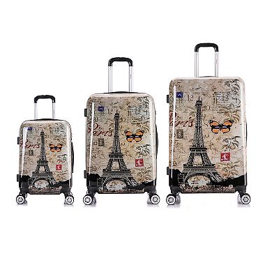 InUSA Prints 3-Piece Hardside Spinner Luggage Set