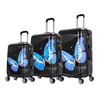 InUSA Prints 3 pc Hardside Spinner Luggage Set