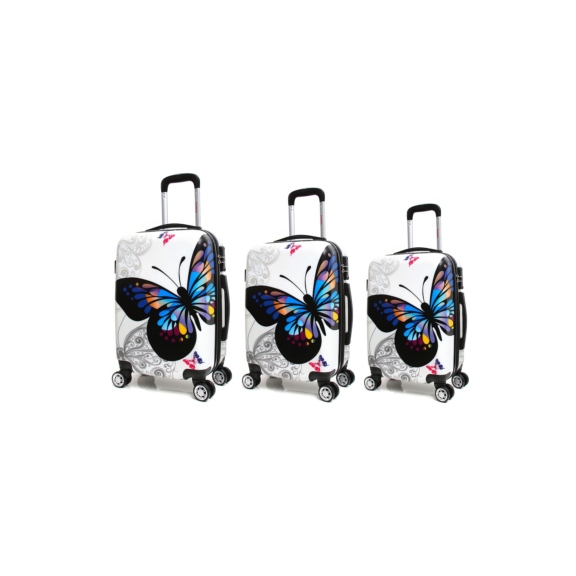 InUSA Prints 3-Piece Hardside Spinner Luggage Set, Multi