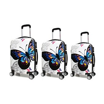 InUSA Prints 3 pc Hardside Spinner Luggage Set