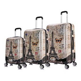 InUSA Prints 3 pc Hardside Spinner Luggage Set