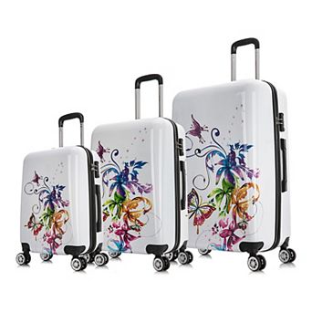 InUSA Prints 3 pc Hardside Spinner Luggage Set