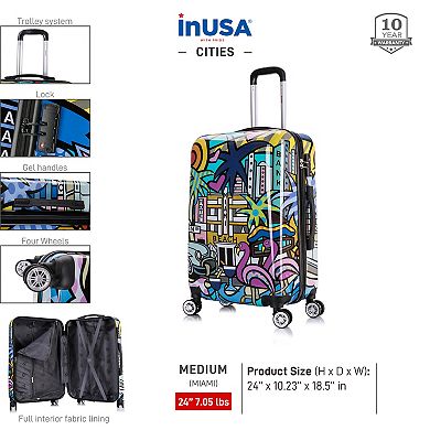 InUSA Prints Miami 24-Inch Hardside Spinner Luggage