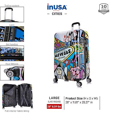 InUSA Prints Las Vegas 28-Inch Hardside Spinner Luggage