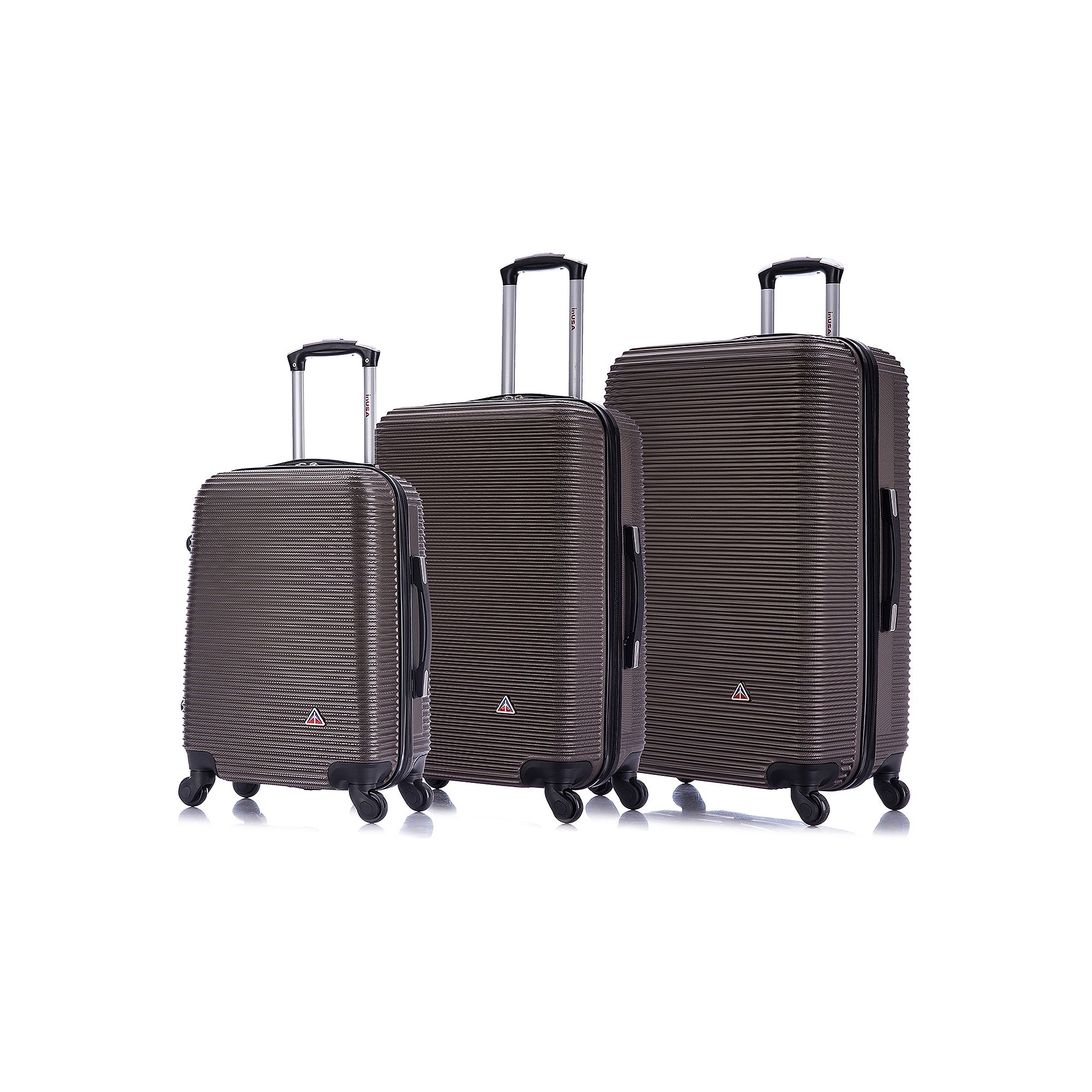 InUSA Royal 3-Piece Hardside Spinner Luggage Set, Brown