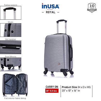 InUSA Royal 20-Inch Carry-On Hardside Spinner Luggage